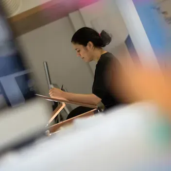 Student in studio