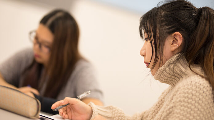 A student writing