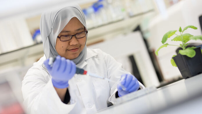 Student in lab