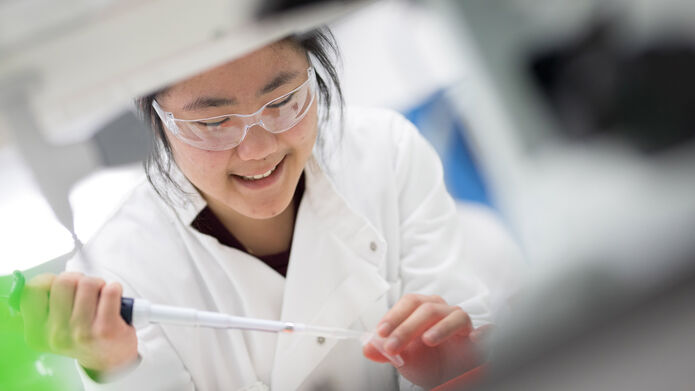 Student in lab