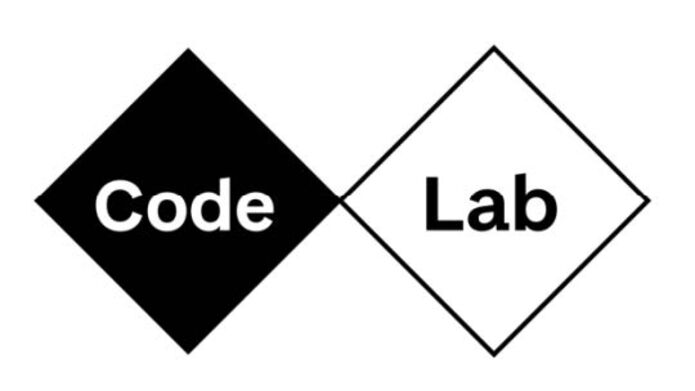 Code lab logo in black and white diamond shapes
