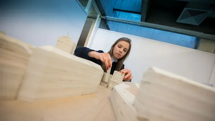 Student in studio