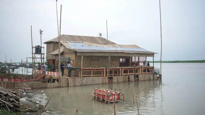 A floating home
