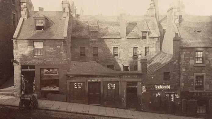 Image of old shop fronts in the Hilltown area of Dundee