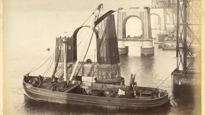 Tay Bridge being erected