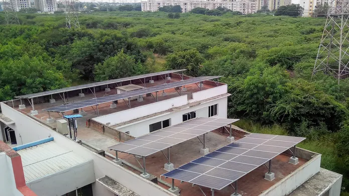 Solar panels at the research facility