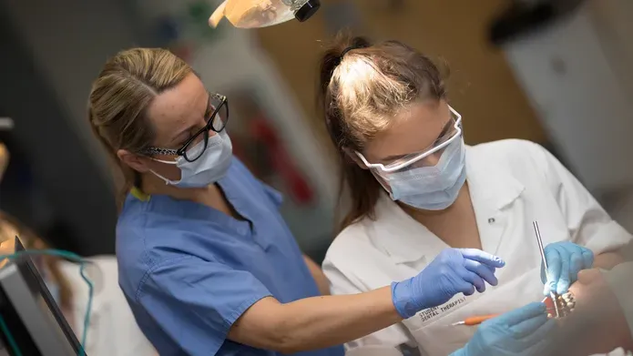 Dentistry students at work