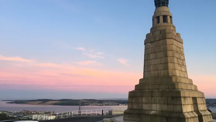 monument at sunset