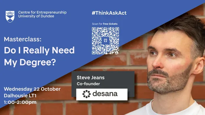 Steve Jeans Masterclass Wed 22 October 1pm at Dalhousie LT1