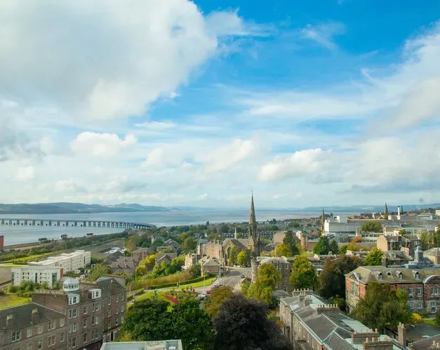 View from Tower Building across the city and River Tay