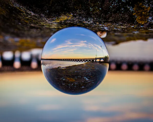 bridge at sunset