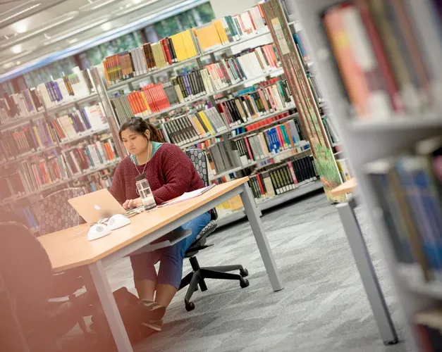 Student in Library