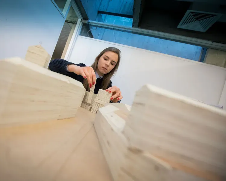 Student in studio