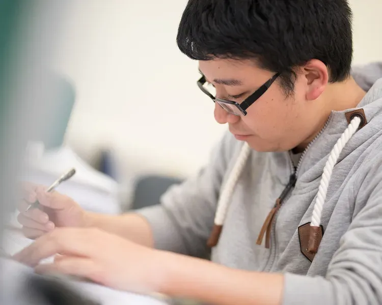 Student working