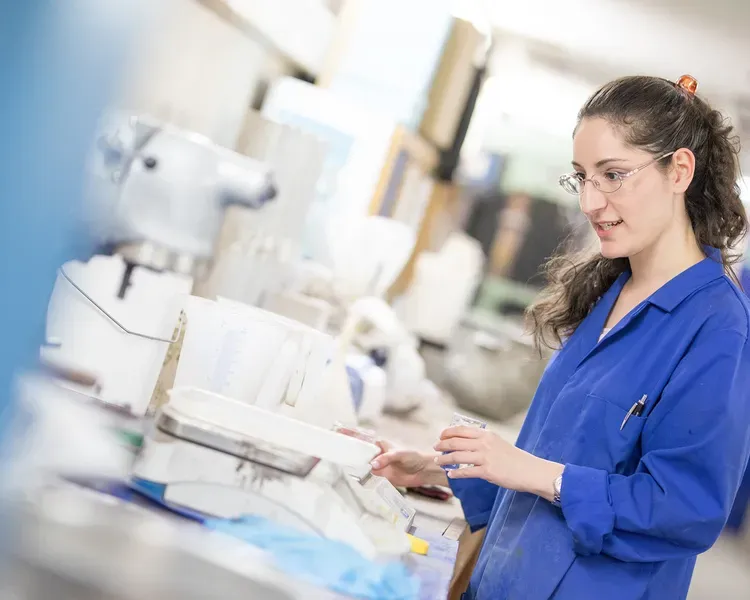 a woman in a lab
