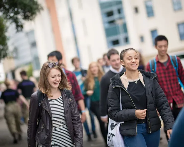 A group of students walking