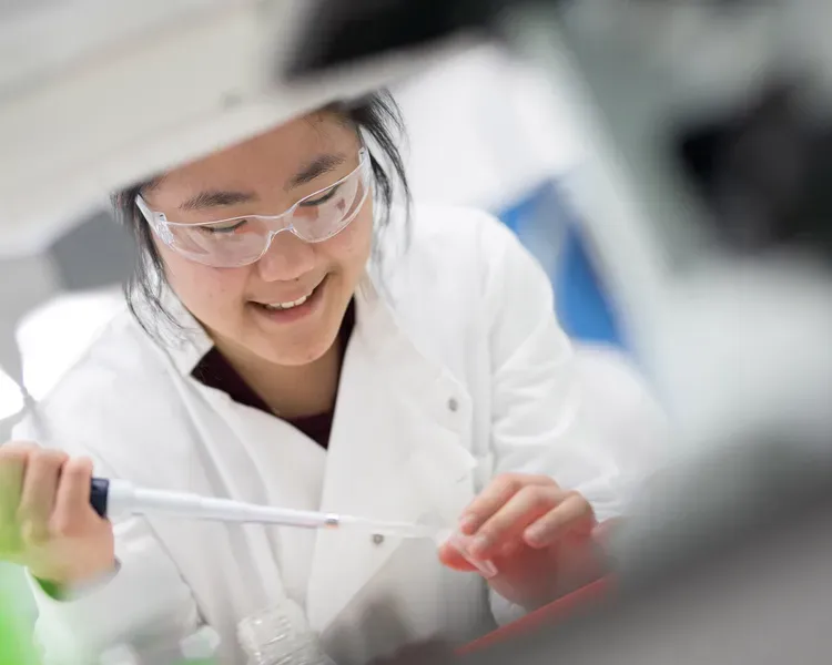 Student in lab