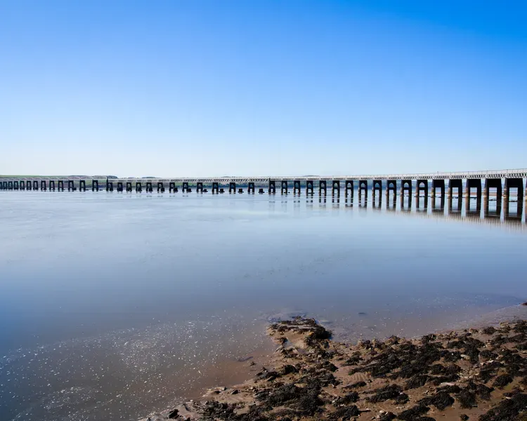 The Tay Rail Bridge, Dundee on a sunny day