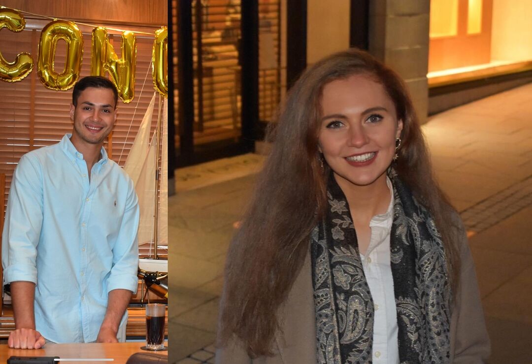 Two photos of Bridge The Gap Academy founders, Mostafa Khalil and Abigail Johnston