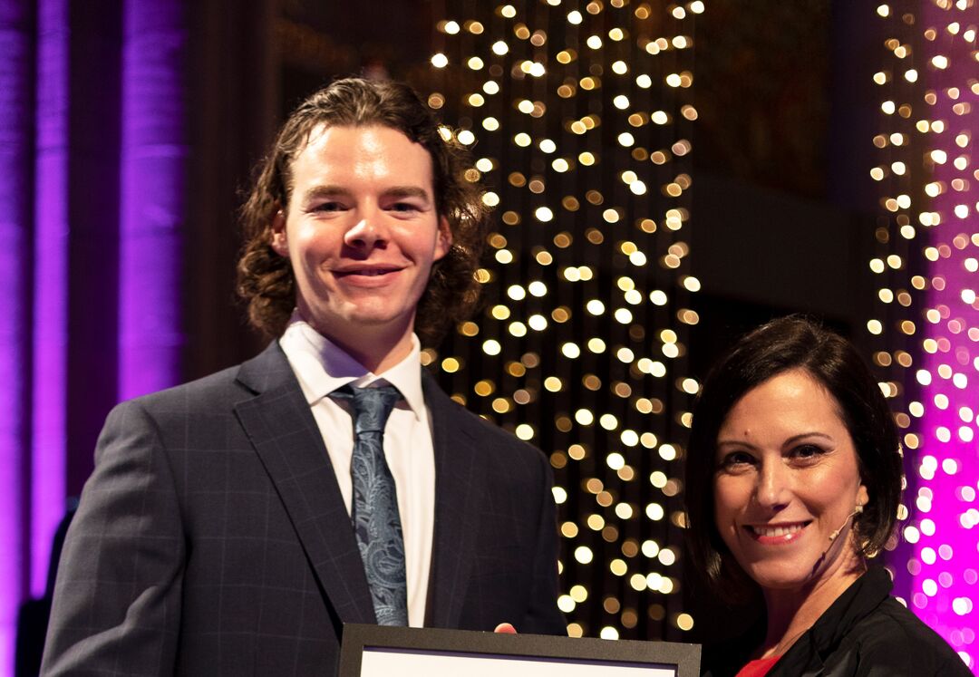 nick receiving award