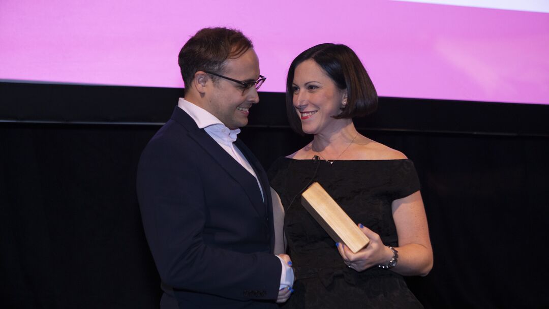 Ricardo receiving his award at the Converge Awards 2023
