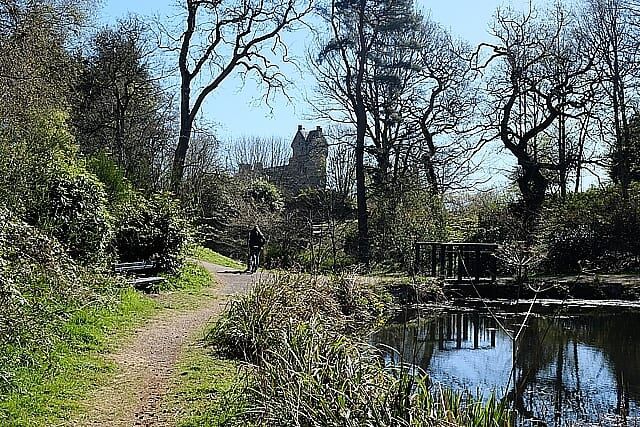 path alongside pond