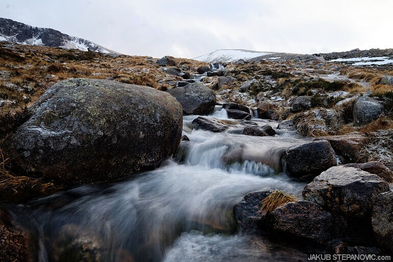 water going over rocks