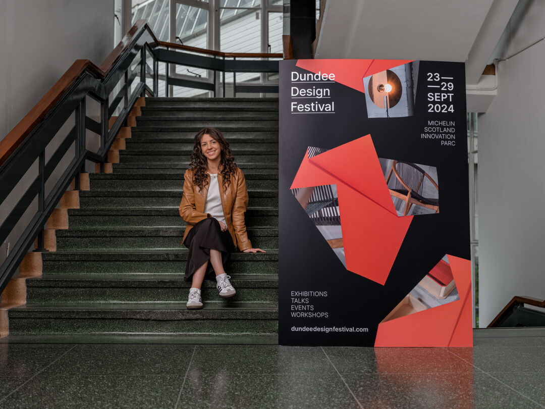 Sophie O'Mullan poses with her award winning design