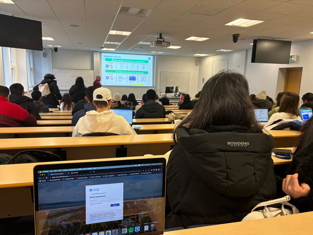 Aswin Poornachandran in a lecture for International Marketing and Management